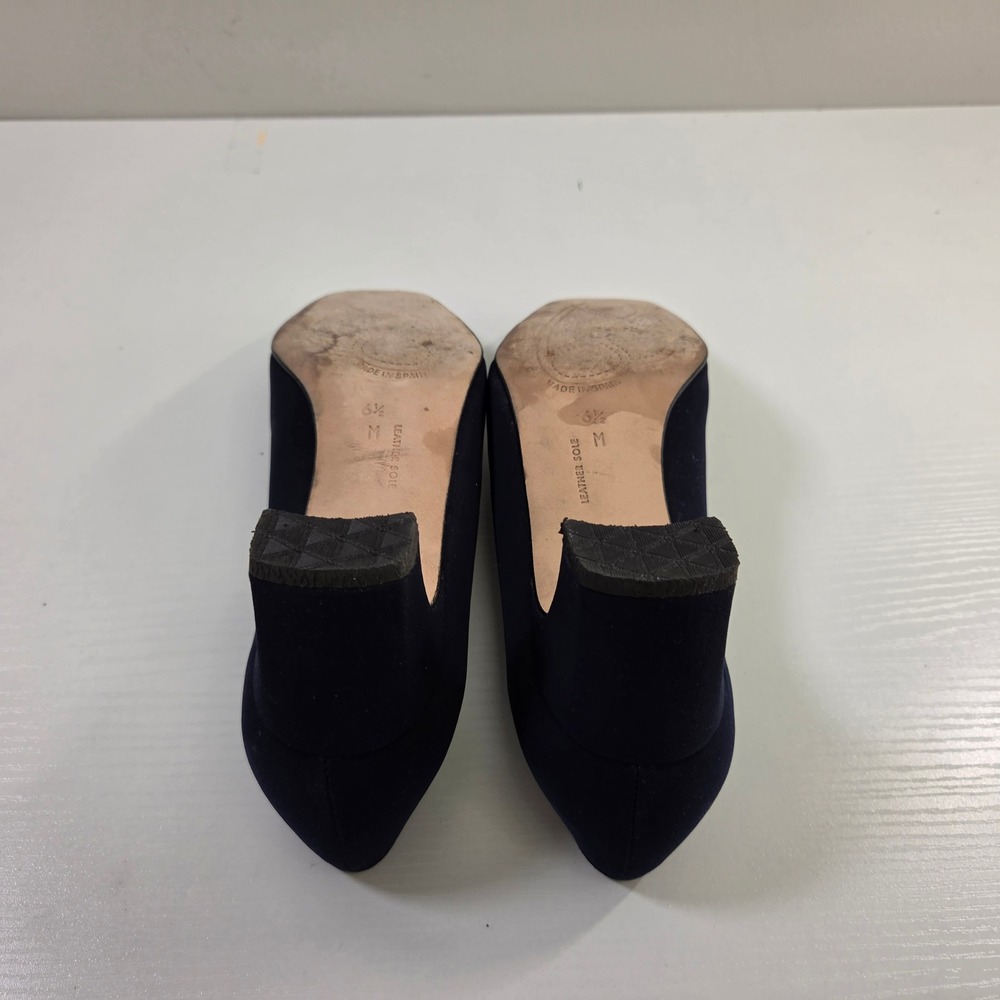Nina Comfort Navy Blue Square Toe Bow Block Heel Pumps Made in Spain 6.5M - Picture 5 of 9